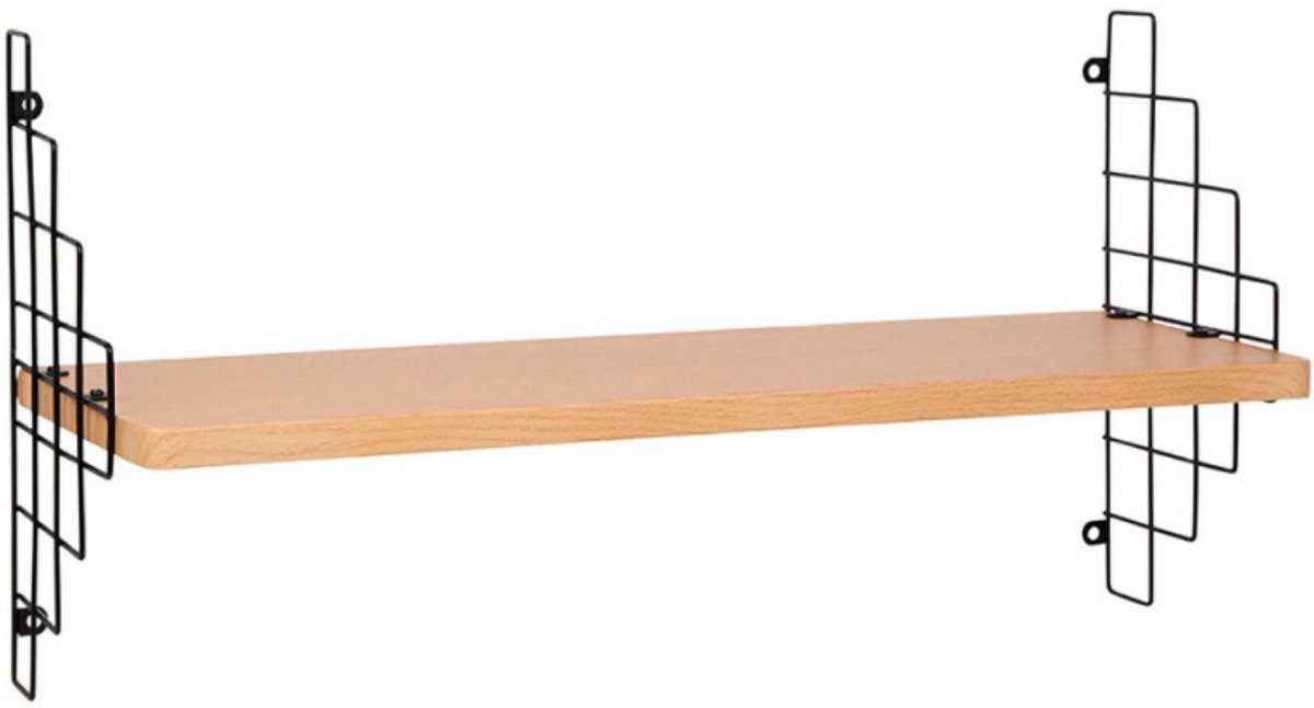 Ostaria Wandplank Carole - bruin/zwart - MDF/metaal - 50 cm - muurplank - hangplank
