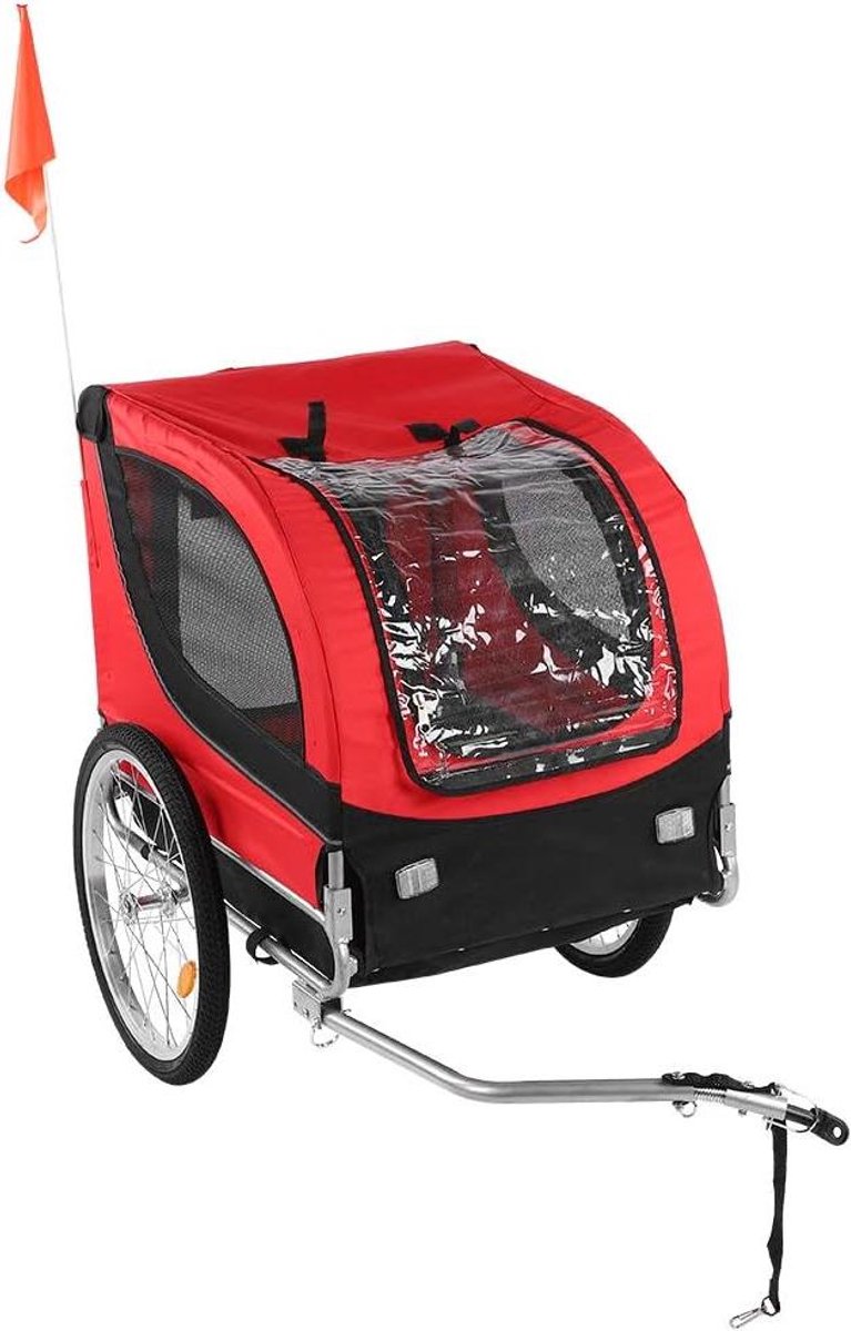Huisdierfietskar - Reisbuggy Huisdier - Buitenavonturen - Soepele Rit Elk Terrein - Tot 40 kg - Grijs
