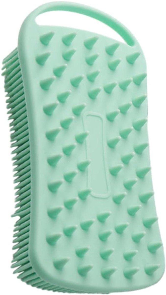 Siliconen Badborstel - Doucheborstel Lichaamsborstel - Huid Reinigen - Dubbelzijdig Ontwerp - 14 x 7 x 4 cm - Groen