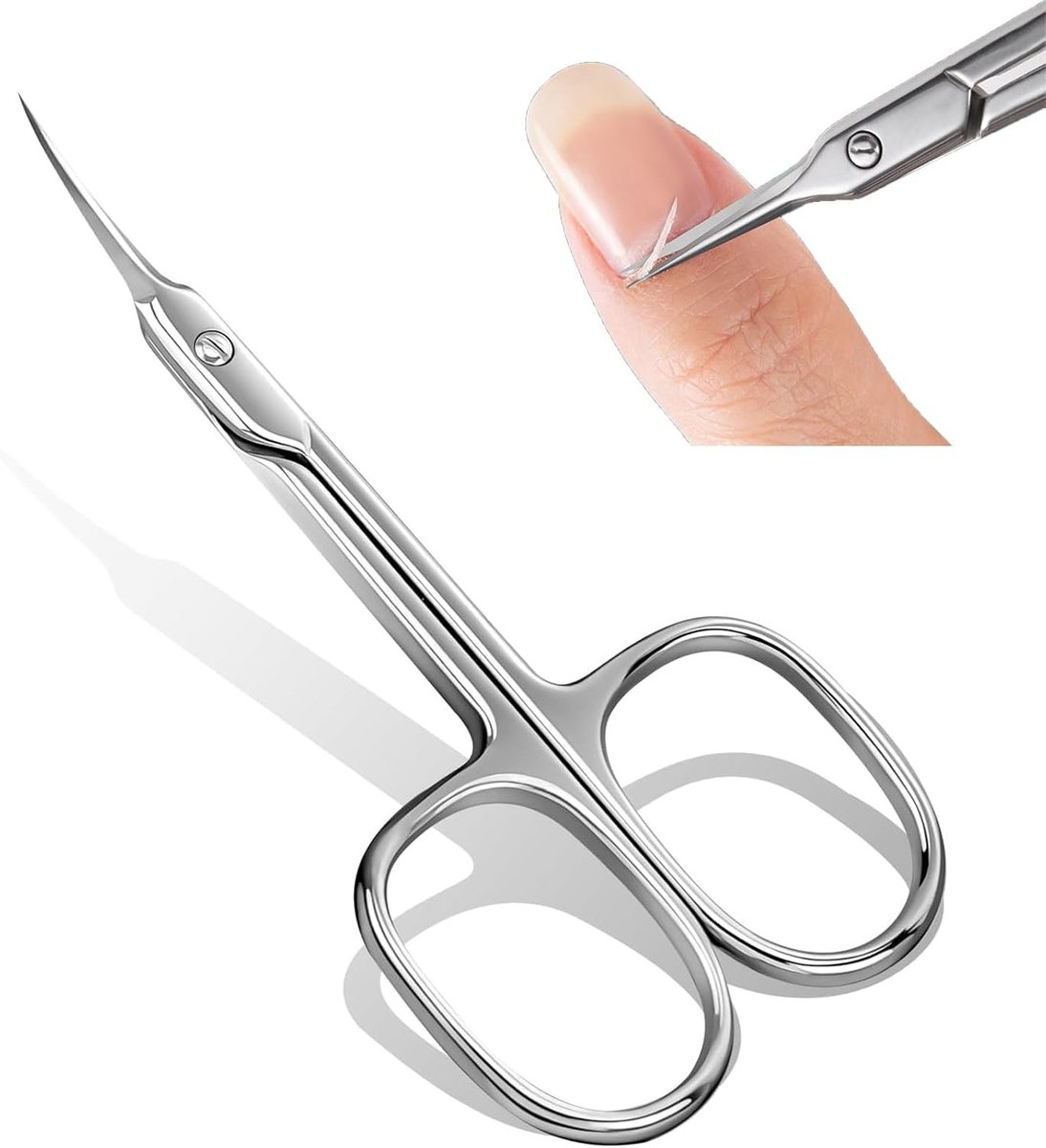Nagelriemschaar - Gebogen - Professioneel - Ultrafijn en Ergonomisch - Voor Manicure en Wenkbrauwen