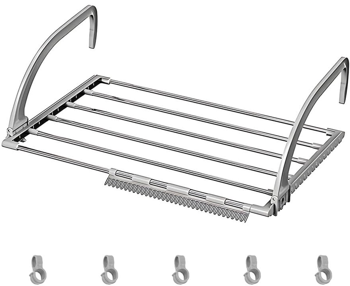 Famanu – Hangend droogrek voor handdoeken en kleding, beweegbaar kledingpaard, ruimtebesparend ontwerp, 58 x 32 cm