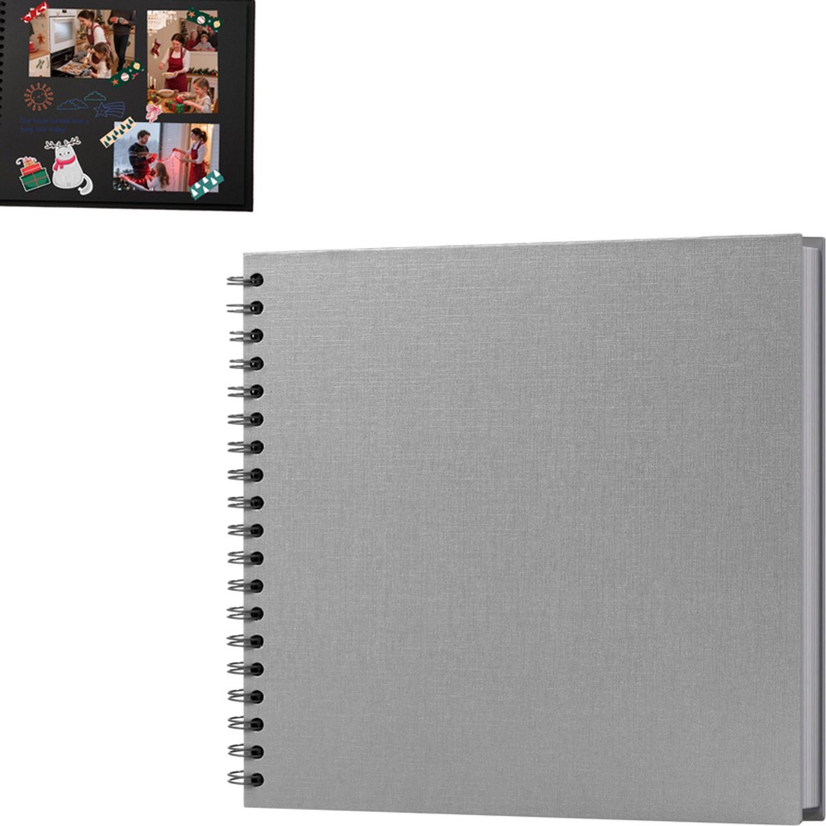 Fotoalbum- Fotoboek-Scrapbook- fotoalbum plakalbum-fotoalbum baby-Foto-Opberger - 8 inch-Scrapbooking Boek -20 pagina's, 40 pagina's -Scrapbook - Plakboek-DIY Fotoalbum-DIY Scrapbook Album-voor reizen, vakanties en afstuderen-Lichtgrijs