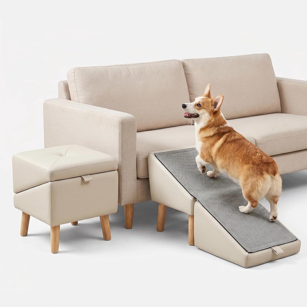 Inklapbare Hondentrap - Hout - 40 cm - Antislip Hondenhelling - Voor Kleine Honden