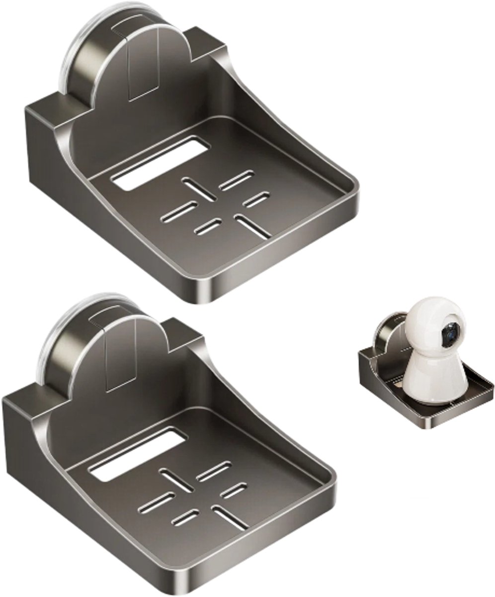 2 stuks - Camerahouder met zuignap - Monitorbeugel - Camerabevestiging - Multifunctionele zuignapvoet - Geen boren nodig - Grijs - 11,5*10*6,7 cm - Geschikt voor diverse monitoringtoepassingen-Geschikt voor woningen, kantoren en commerciële ruimtes