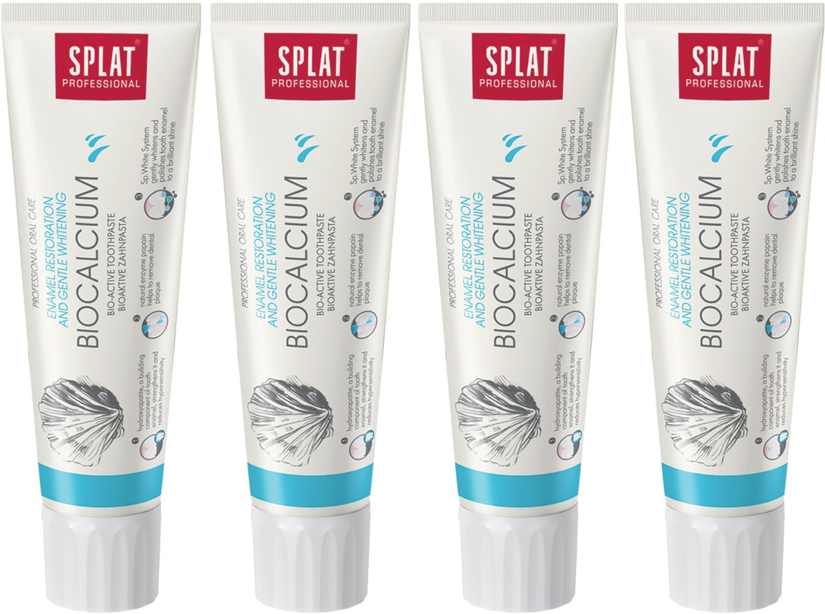 SPLAT Biocalcium - Tandpasta - Remineralisatie, Herstel van Glazuur, 4-pack
