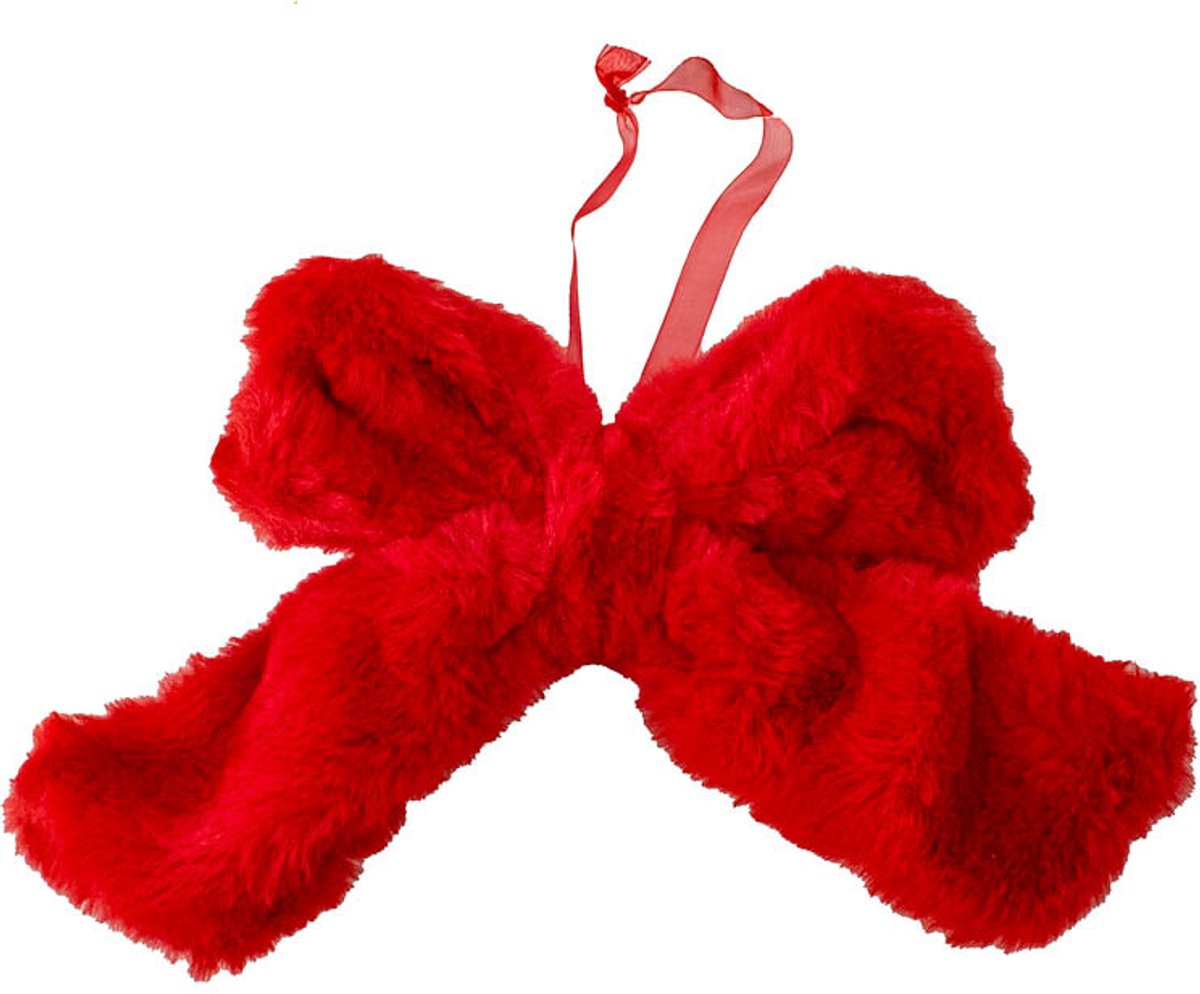 Decoratie strik hanger rood