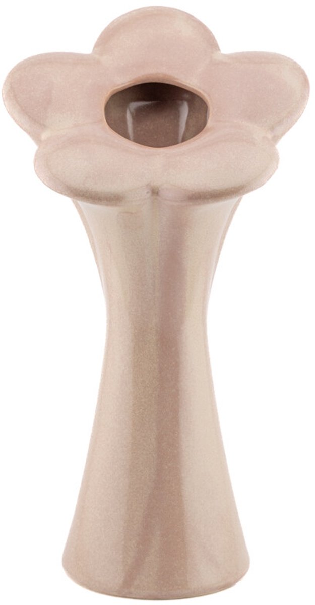 Vaas bloem beige L