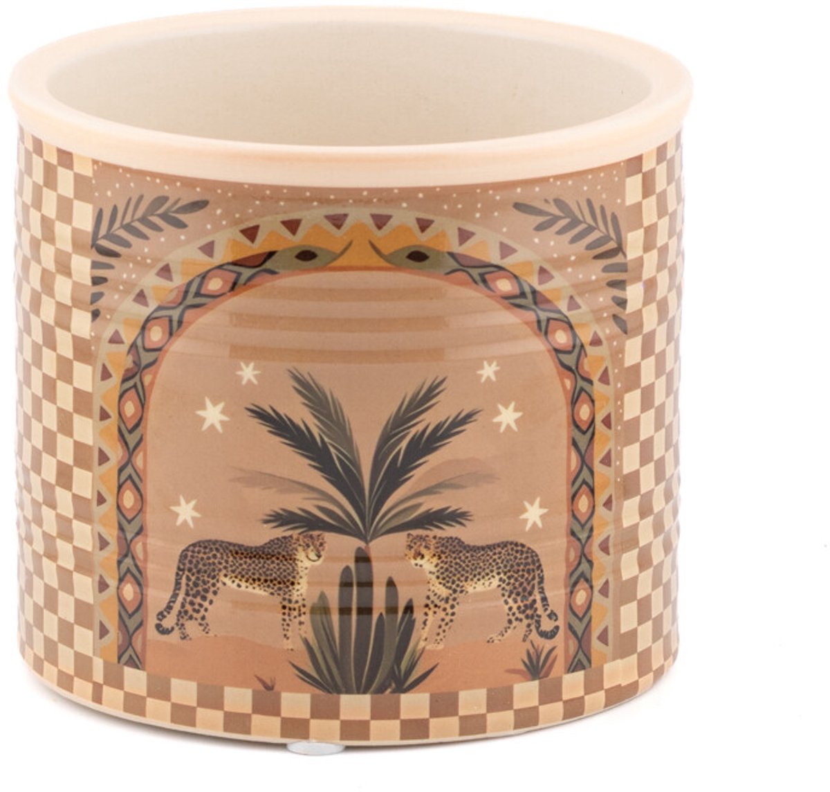 Aardewerk bloempot Palm tiger