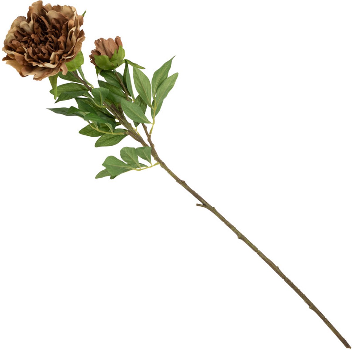 Kunstbloem pieon 95cm taupe