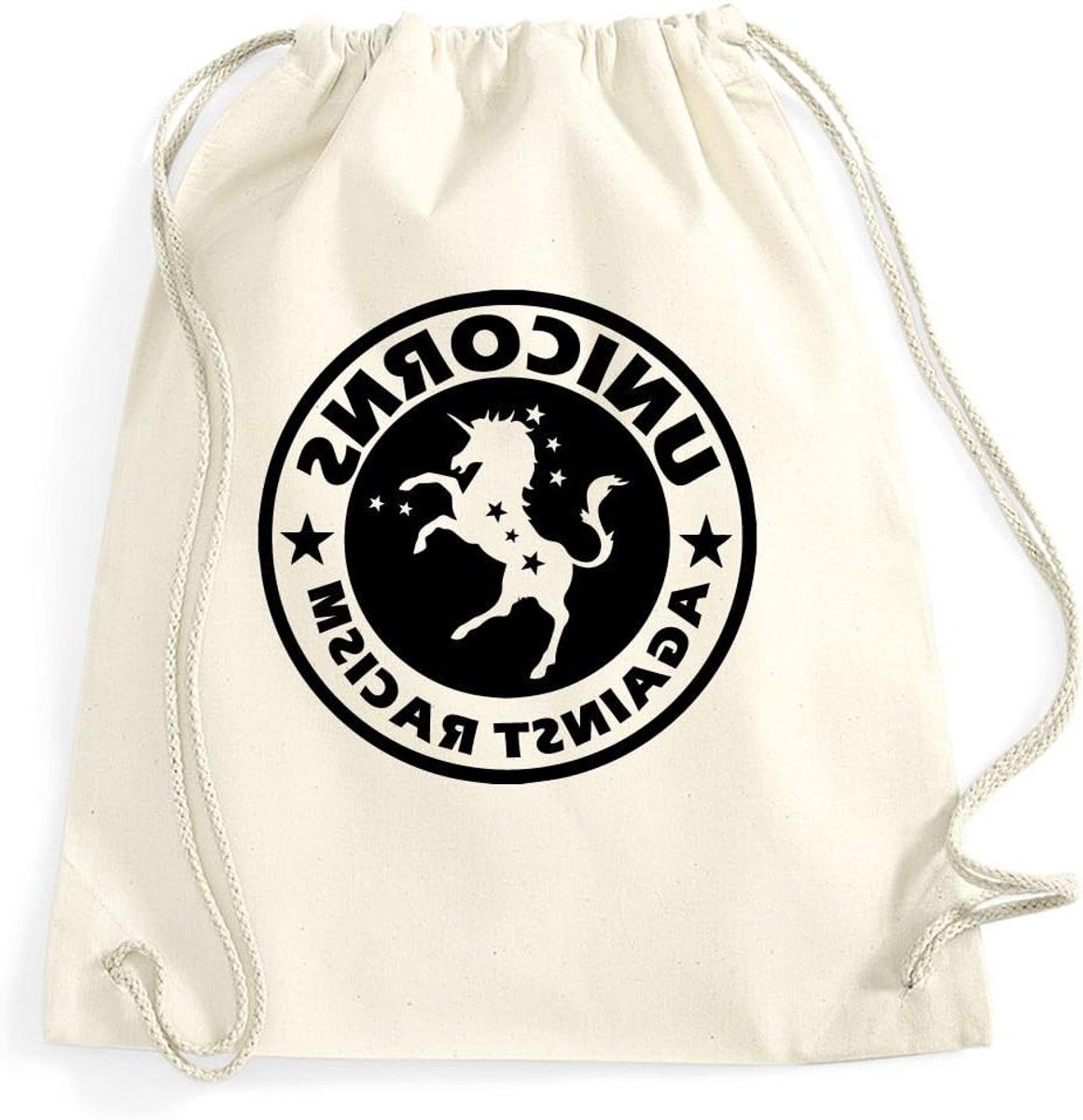 Gymtas Sporttas - Draagtas Opbergtas - Sporten Reizen - 100% Katoen - 12 Liter - Naturel