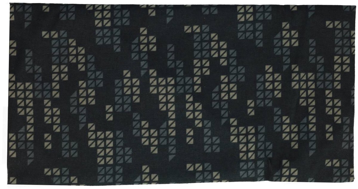 Haarsoires Haarband Multifunctioneel 45x25cm - Blok Patroon - Zwart - Elastische Stof - Bandana Col Nekwarmer - Sport Outdoor Casual - Unisex