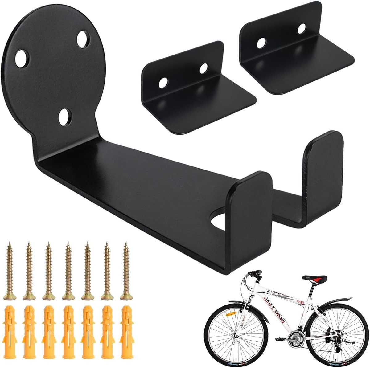 Fietswandhouder - Zwart - Wandmontage voor Fietspedalen - Voor Alle Fietstypes
