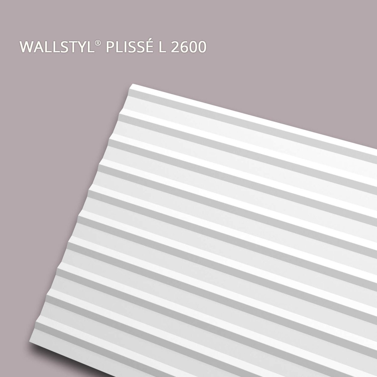 3d muurpaneel NMC PLISSÉ L 2600 WALLSTYL Noel Marquet Muurbekleding Akoestisch paneel Decorative element Wandlijst Lijstwerk Sierlijst modern design wit 2,6 m
