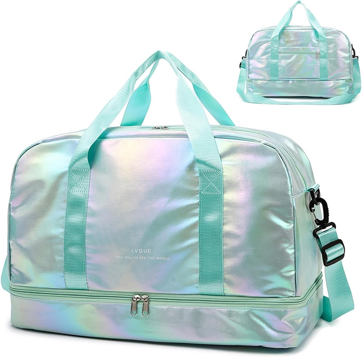 Sporttas met Schoenenvak - Groen - 51 x 26 x 31 cm - Waterdichte Sporttas met Grote Capaciteit - Voor Dames en Heren