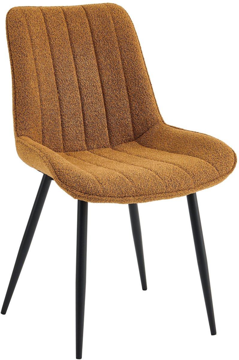 Colenis - Verta Eetkamerstoel - Set Van 6 - Okergeel - Bouclé stof - Design