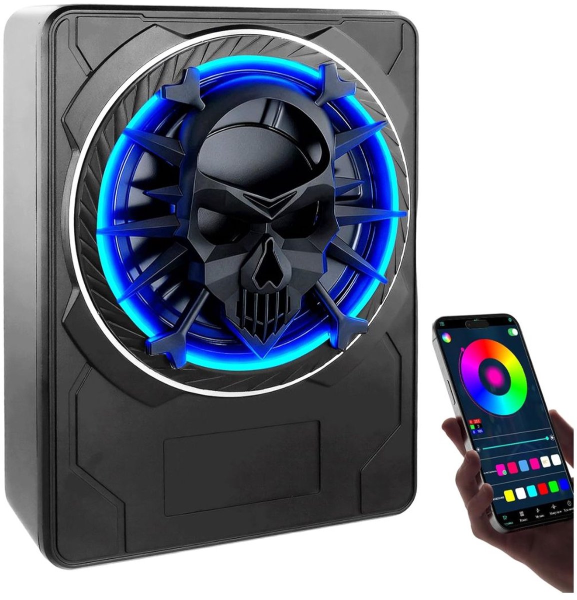 NIVA® Subwoofer Auto - Actieve Subwoofer Kist - Subwoofer Auto met Versterker - 1200 W ultralage actieve subwoofer - Zwart - 35cm x 26cm x 35cm