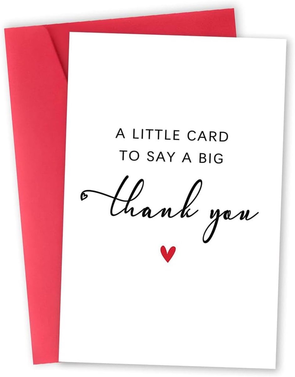 SnelShoppen - Elegante Thank You Card voor Vrienden en Familie - Bedankkaart voor Juffen, Meesters, Collega's en Leidinggevenden - Hoogwaardige Materi
