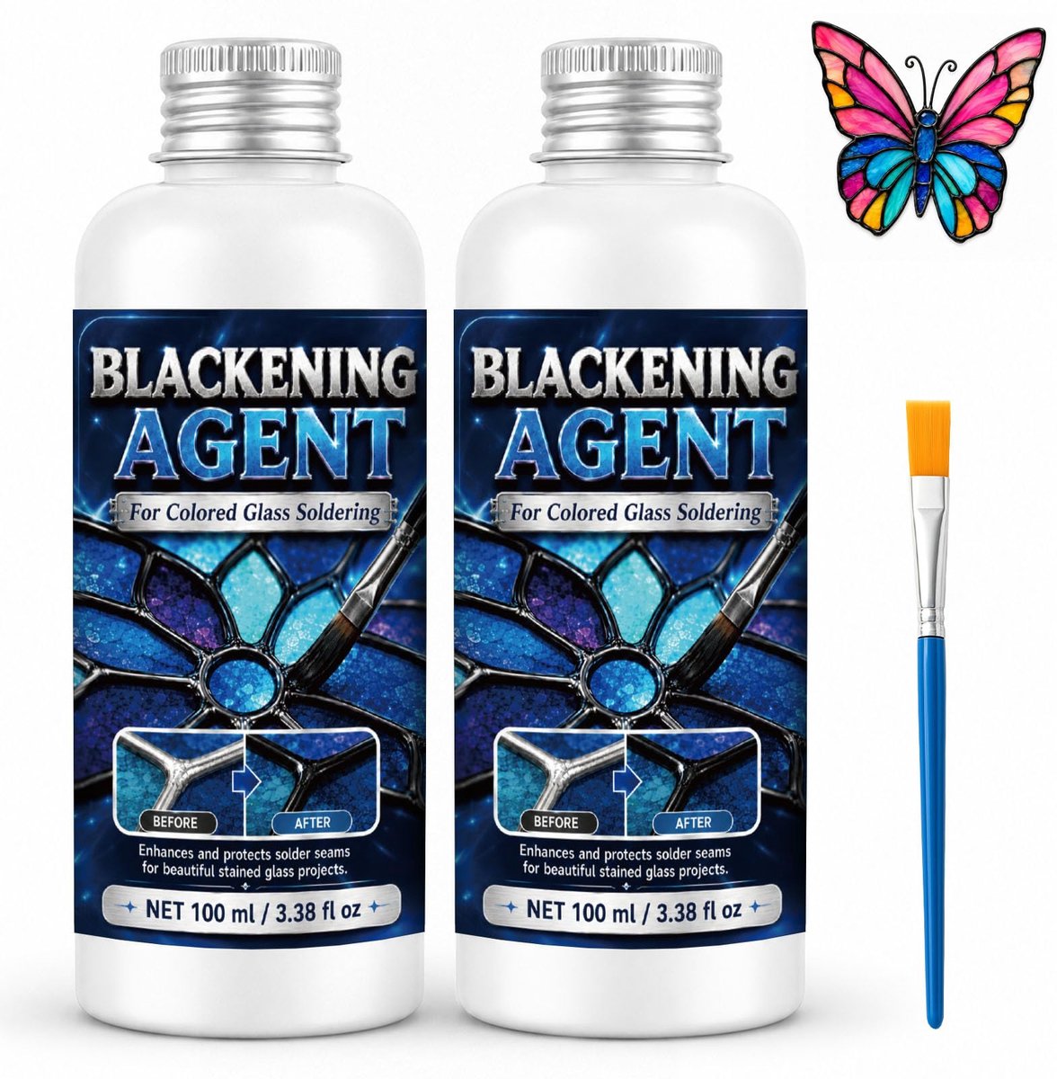 INNOVAYOU Black Patina voor Gebrandschilderd Glas Soldeer 200g, voor Diepe Donkere Afwerking Permanente Kleur op - ShopVlot