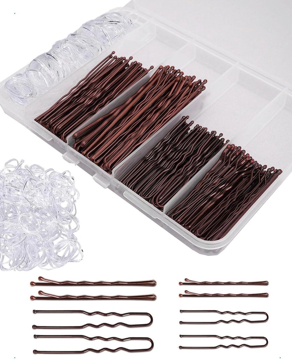 Haarspelden Set - Haarclips Knotklemmen - Haar Styling - Complete Set - 300 Stuks - Bruin