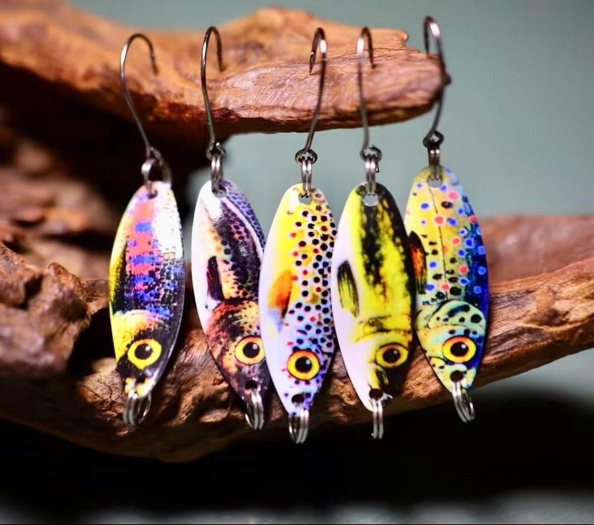 Forel lepels - Vis aas - Vissen op forel - Set van 5 stuks - 35 cm - Natuurlijk