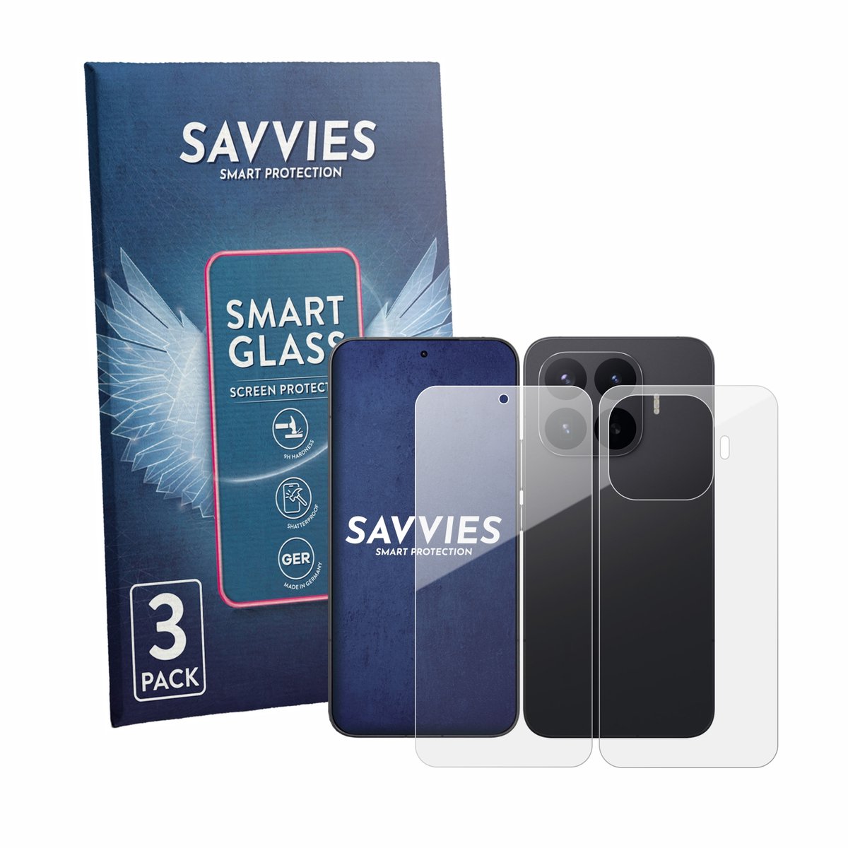 3 Stuks Savvies Screenprotector - geschikt voor Xiaomi 17T Pro (Voor+Achter) - beschermfolie glas transparant