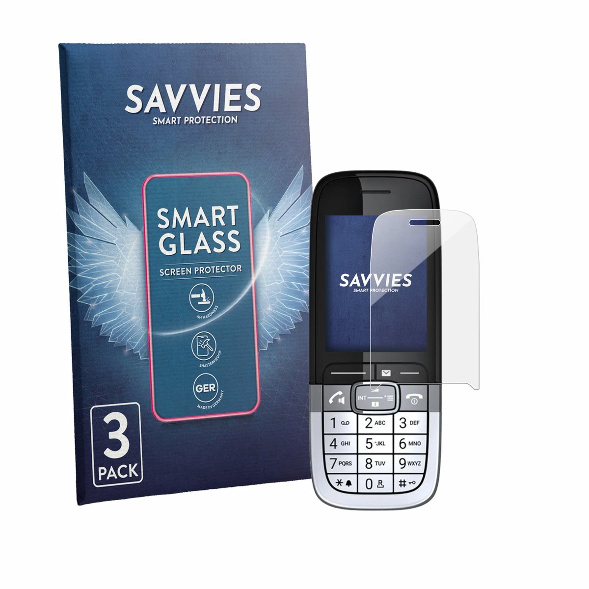 3 Stuks Savvies Screenprotector - geschikt voor Mitel OpenScape DECT Phone SL7 - beschermfolie glas transparant