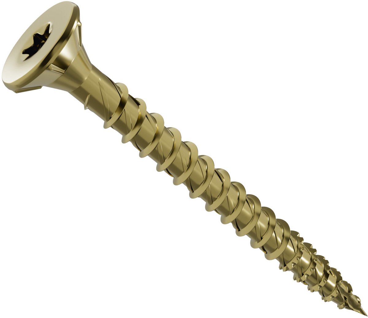 Jet-Fast Houtschroeven 3,5 x 16 mm Geel Verzinkt TX20 - Universele Torx Schroeven met Voldraad - 1000 Stuks