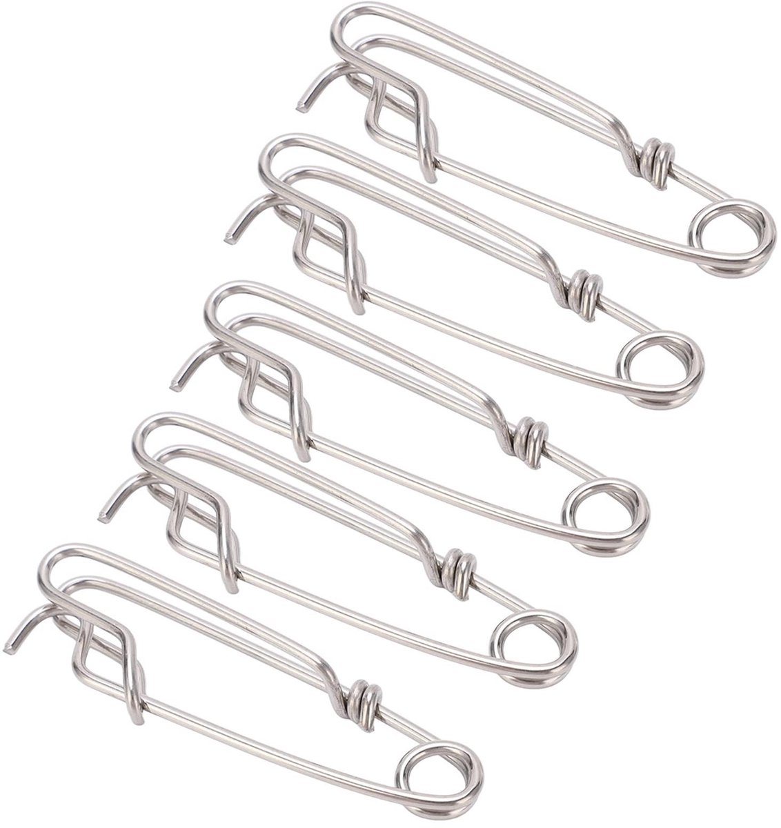Dailygoods- Tak Hanger - Lange Lijn Clips - 5 Stuks - Roestvrij Staal - Sterke Trekkracht - Antioxidatief - Lichtgewicht en Draagbaar - Visclip