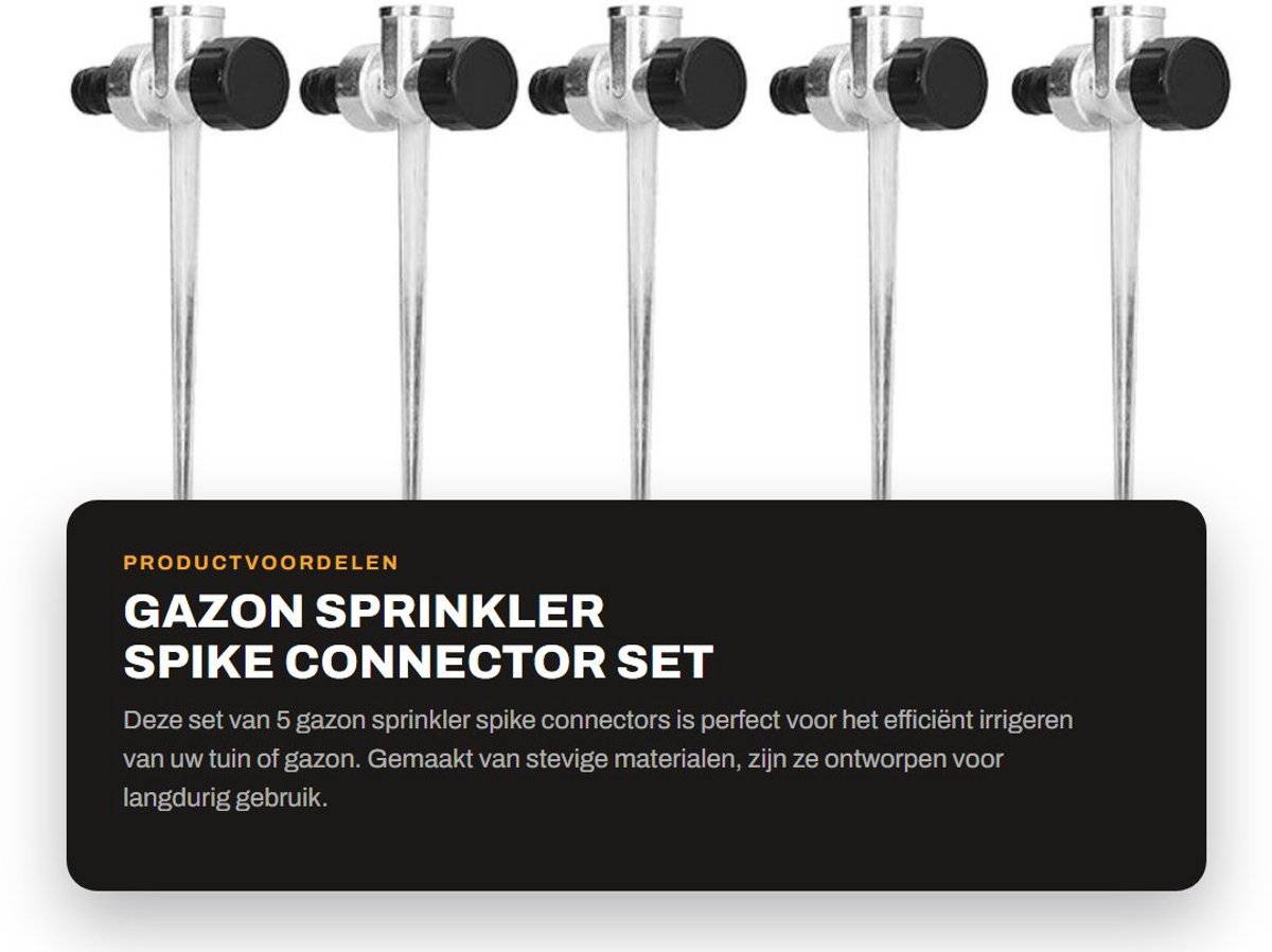 Dailygoods- Gazon Sprinkler - 5 Stuks - Metalen Connector - Watering Sprinkler - Gras Irrigatie - Binnendraad/Externe Draad - Tuinsproeier