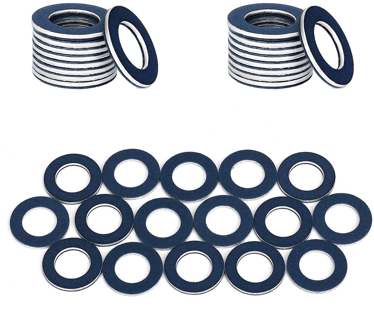 Dailygoods- Aftapplug 12mm Aluminium - Olie Aftapplug - Pakking - 15 Stuks - Blauw - Hoge Kwaliteit - Afdichtring