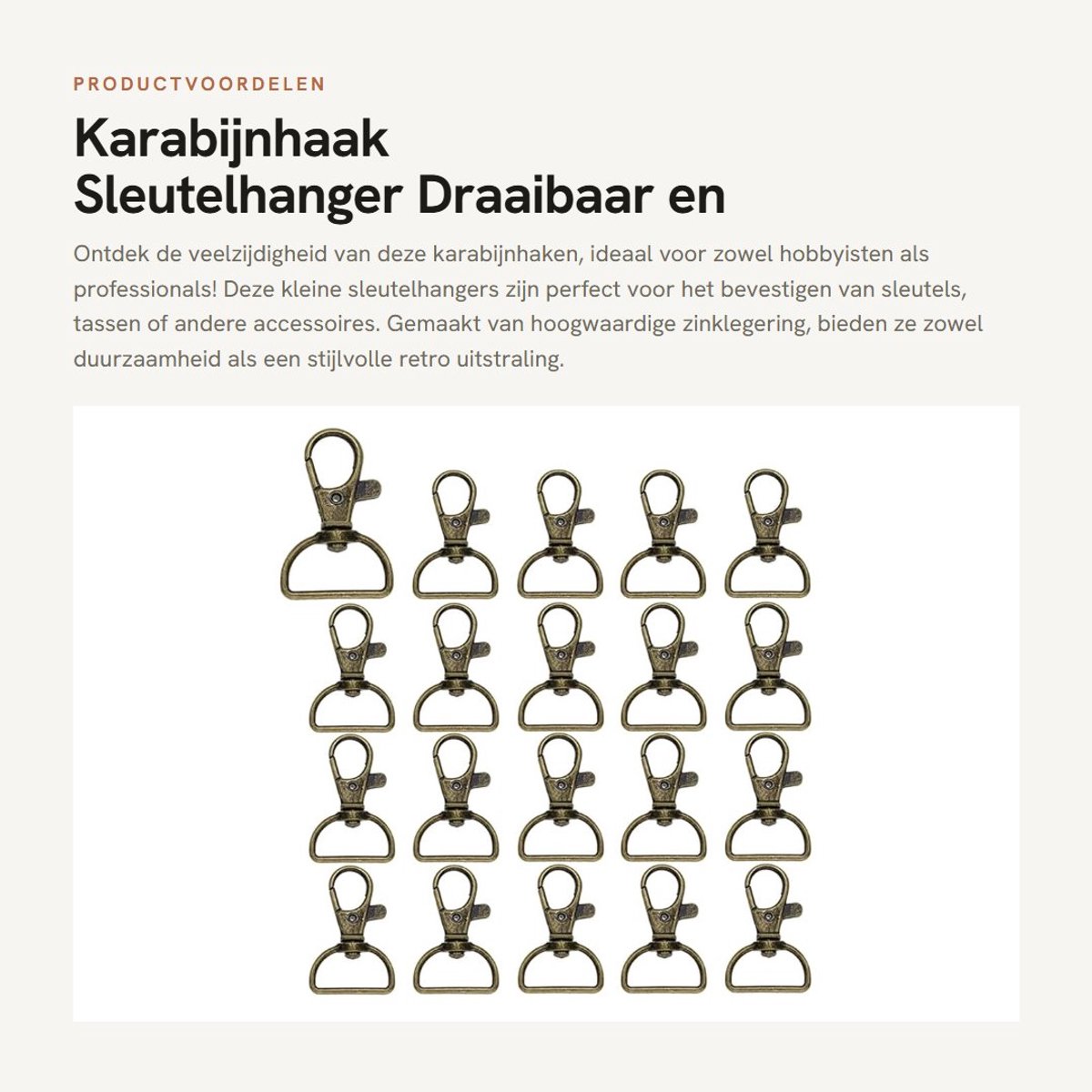Dailygoods- Karabijnhaak - 20 Stuks - Kleine Sleutelhanger