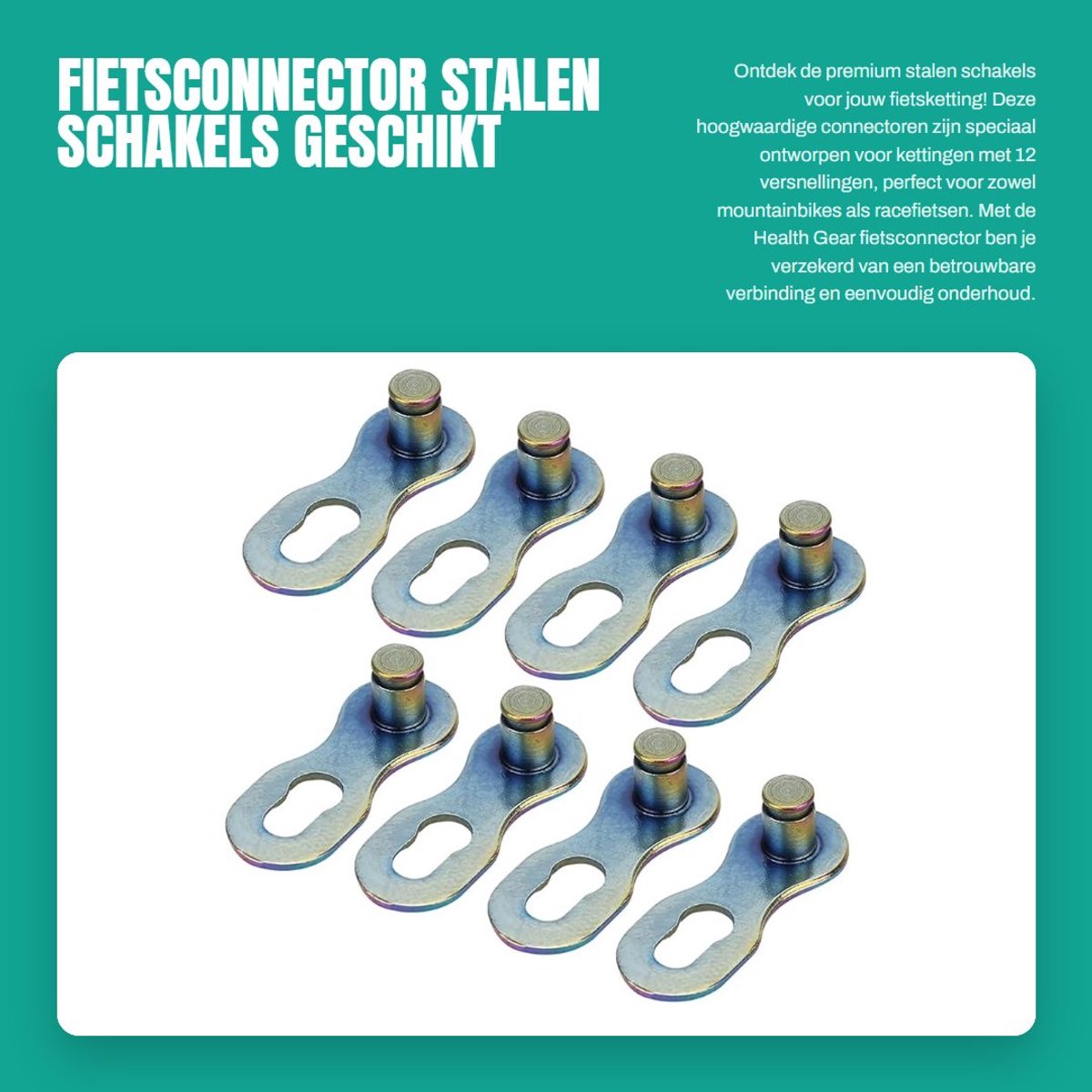Dailygoods- Fietsconnector Premium Stalen - 12 Versnellingen - Fietsaccessoires - Geschikt voor Mountainbike/Racefiets - 4 Paar - Lichtgewicht 28 g - Fietskettingschakel