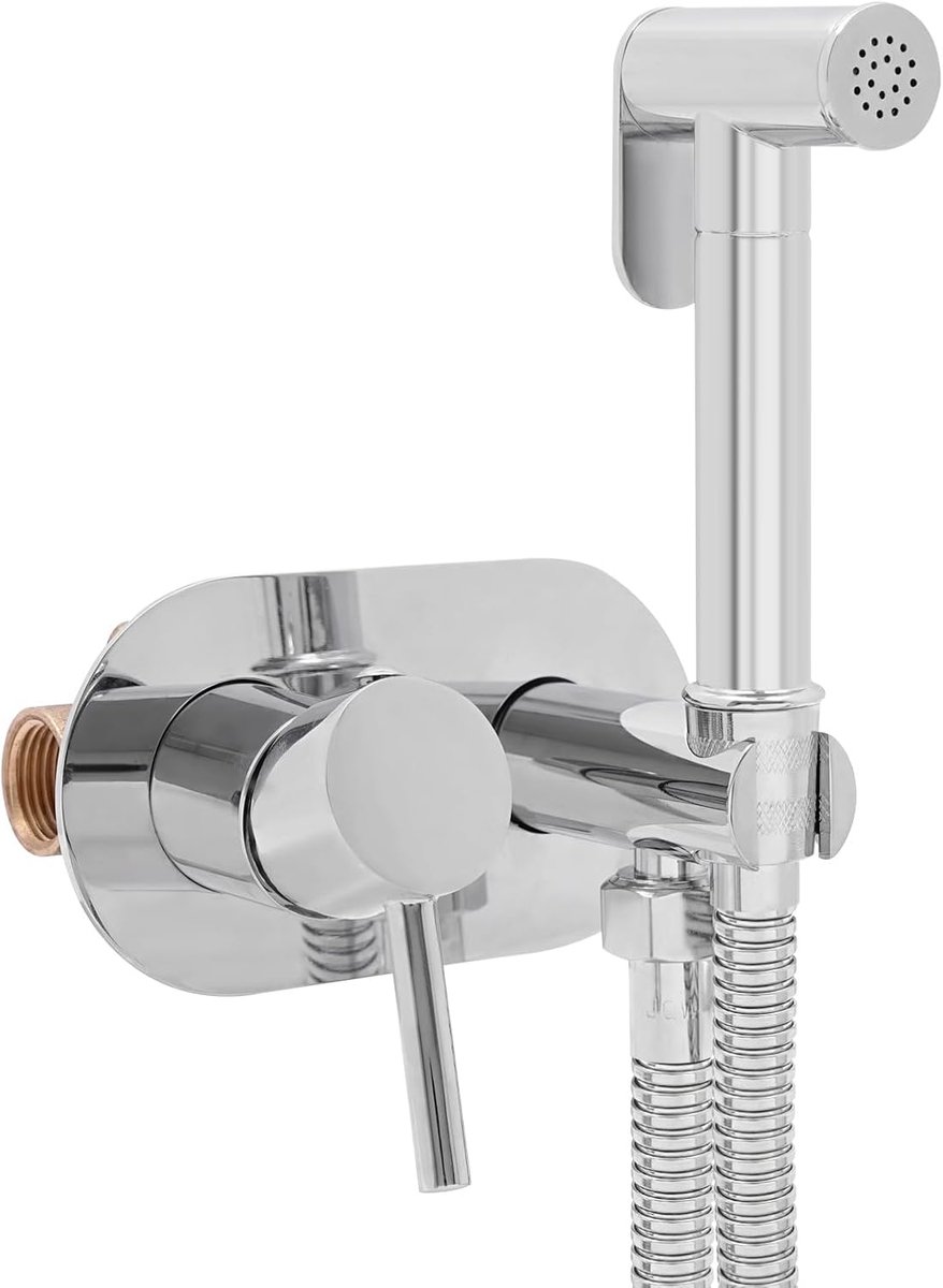 Bidet handdoucheset - WC douche - Persoonlijke hygiëne - Instelbare druk - 16 kg - Zilver