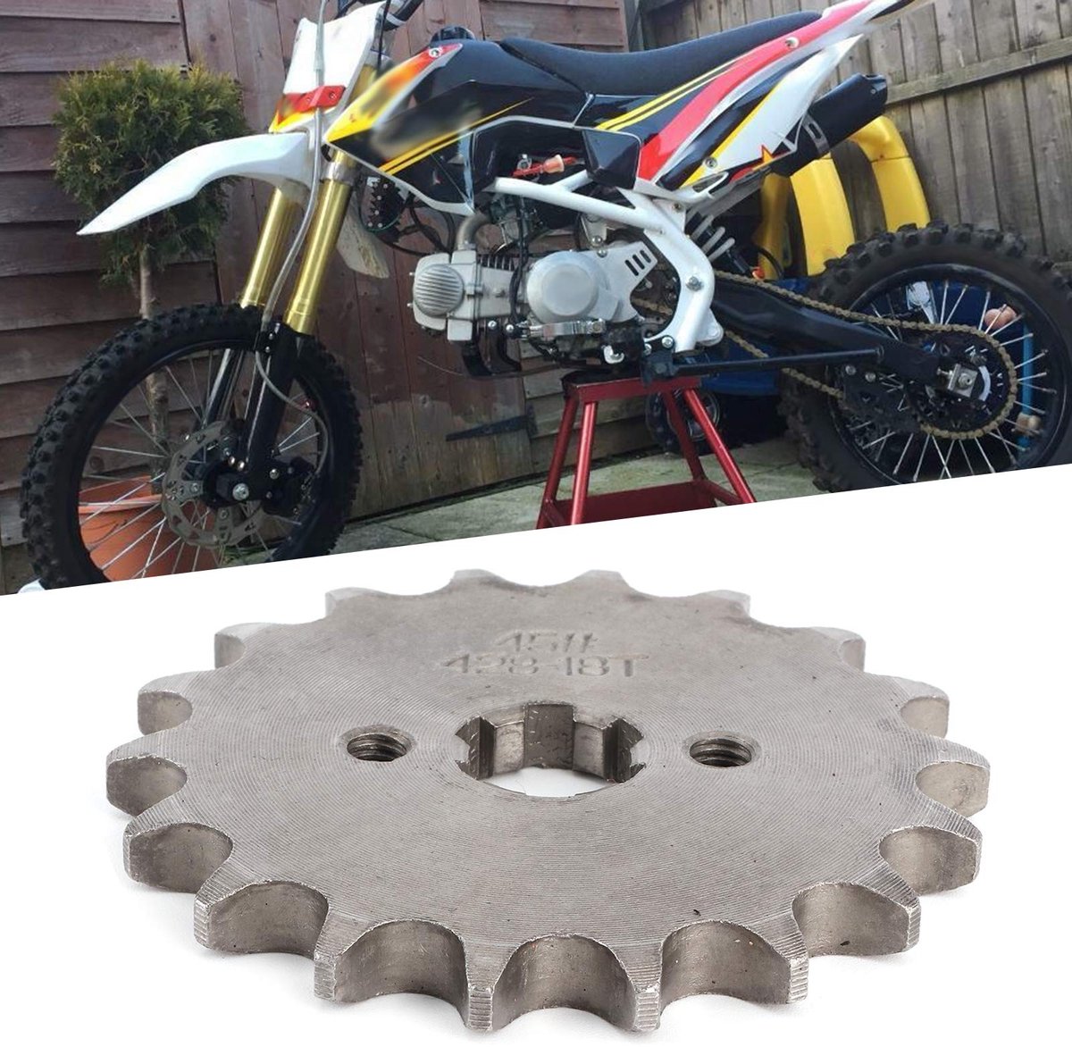 Dailygoods- Voortandwiel 18 Tanden - Tandwielen - Vervanging voor PIT PRO Trail - Schakelprestaties - Schokbestendig - Hoogwaardige materialen - Tandwiel