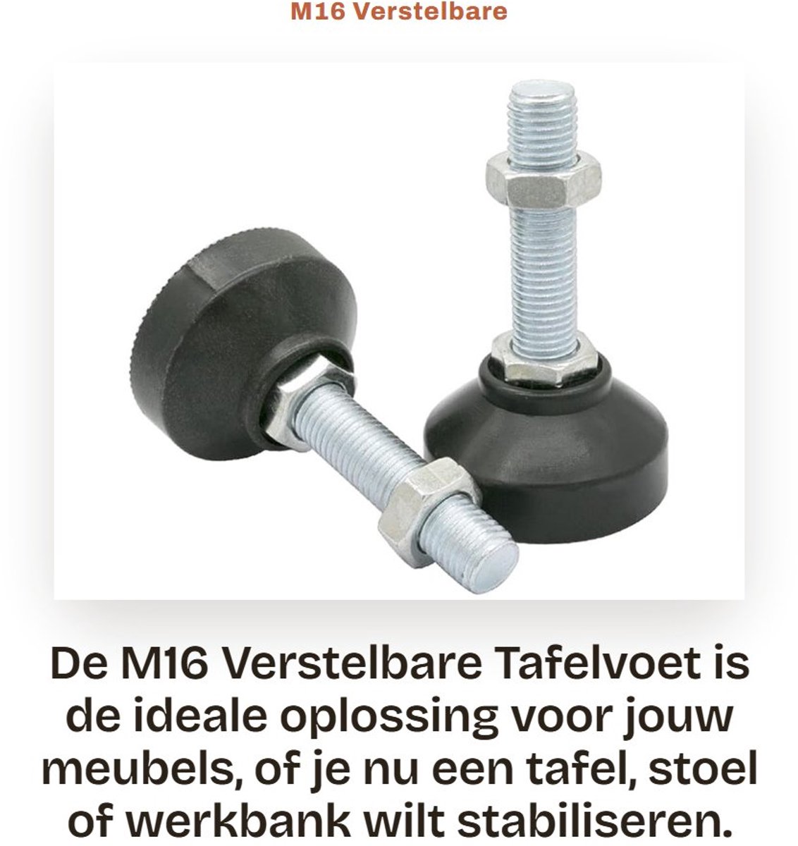 Dailygoods- Tafelvoet Verstelbaar - Meubelverhoger - Antislip Glide - Set van 4 - Kunststof Basis - Corrosiebestendig - Meubelpoten