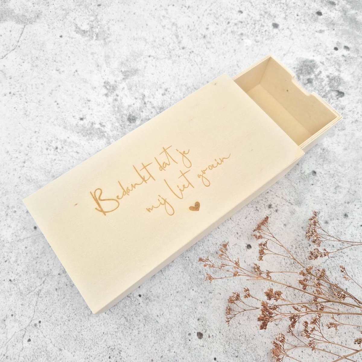 Schuifdoosje - bedankt dat je mij liet groeien! - juffencadeau - cadeau voor de meester - einde schooljaar cadeau