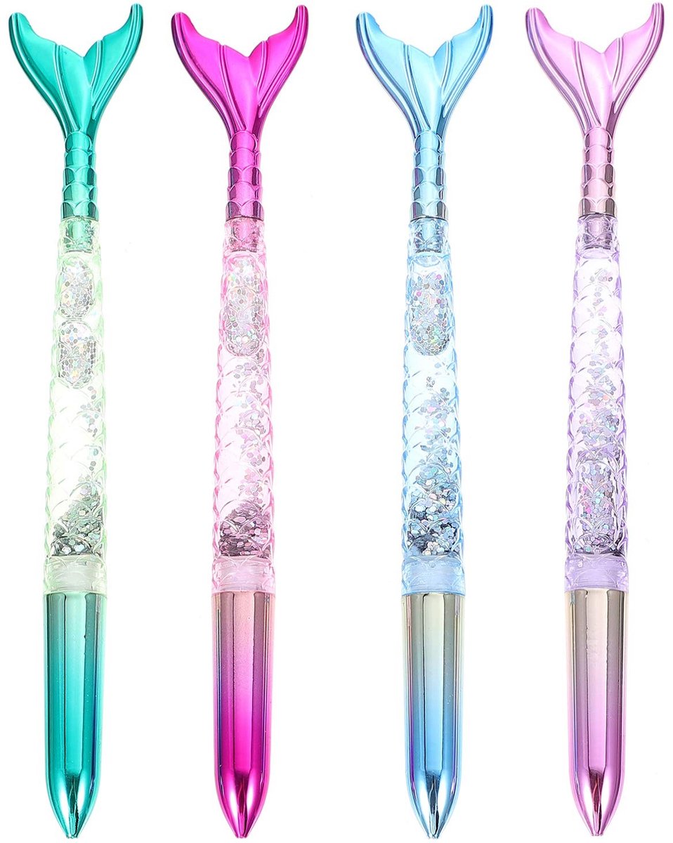 Dailygoods - Zeemeermin gelpennen - Creatieve schrijfwaren - Vloeiend schrijven - 0.5 mm - Leuke cadeau voor kinderen - Geschikt voor school en kantoor