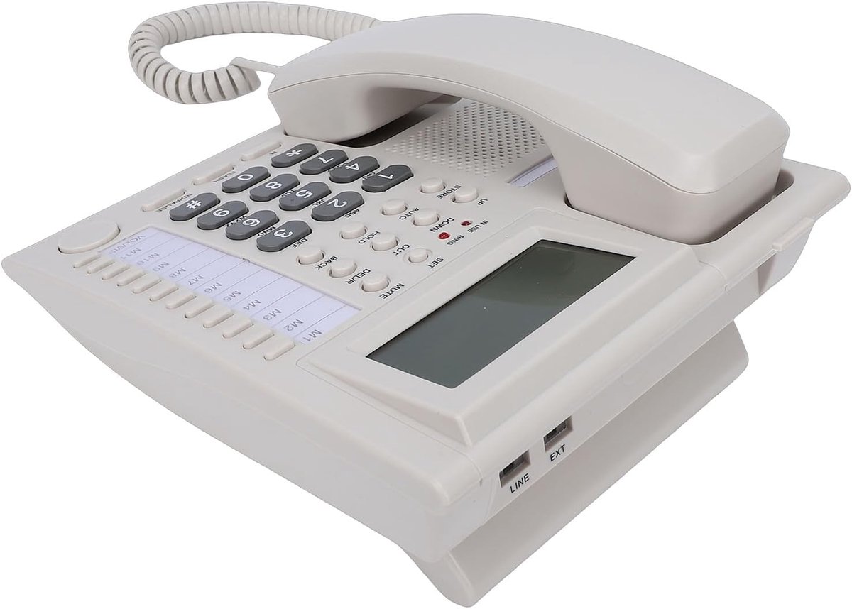 Vaste Telefoon - Thuistelefoon Kantoortelefoon - Gemakkelijk Bellen - Groot Display Handsfree - 2 inch scherm - Beige