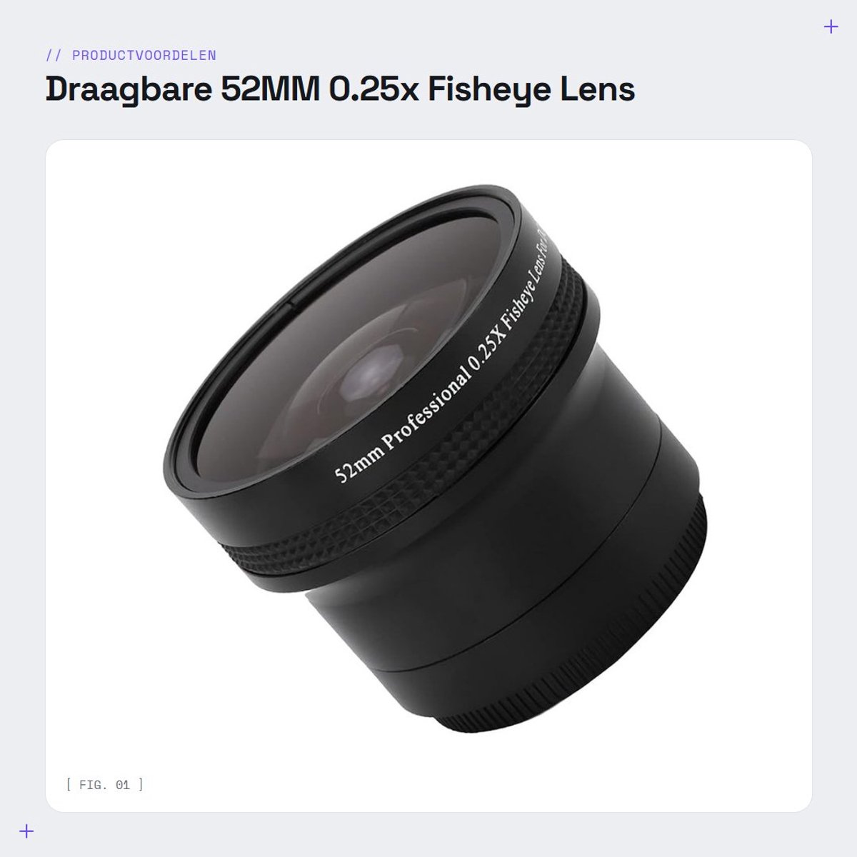 Dailygoods- Fisheye Lens 52MM 0,25x - Draagbare Lens - Optisch Glas - Hoge Definitie - Inclusief Opbergtas - Lichtgewicht 310g - Camera Lens