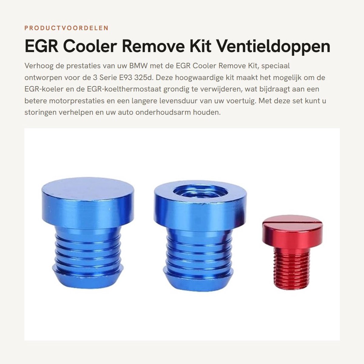 Dailygoods- EGR Koeler Aluminium Legering - Geschikt voor 3 Serie E93 325d - 5 Serie E60 520d - 1 Serie E87 120d - 7 Serie E65 730d - Auto Accessoire - EGR Verwijderingsset