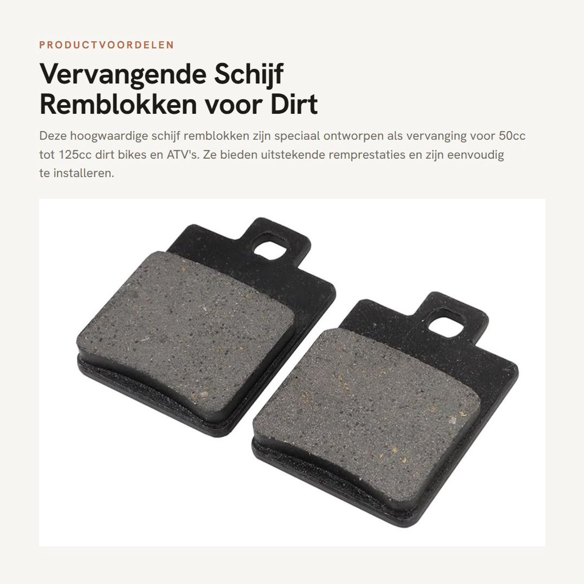 Dailygoods- Remblokken Vervanging voor Dirt Bike - Remblokken ATV - Remblokken 50cc/70cc/90cc/110cc/125cc - Schijf Remblokken - Hoogwaardige Kwaliteit - Remschijven