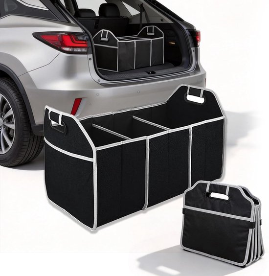 Kofferbak Organizer - Opvouwbare Tas - Auto Opbergen - Waterdicht & Duurzaam - 3 Compartimenten - Zwart