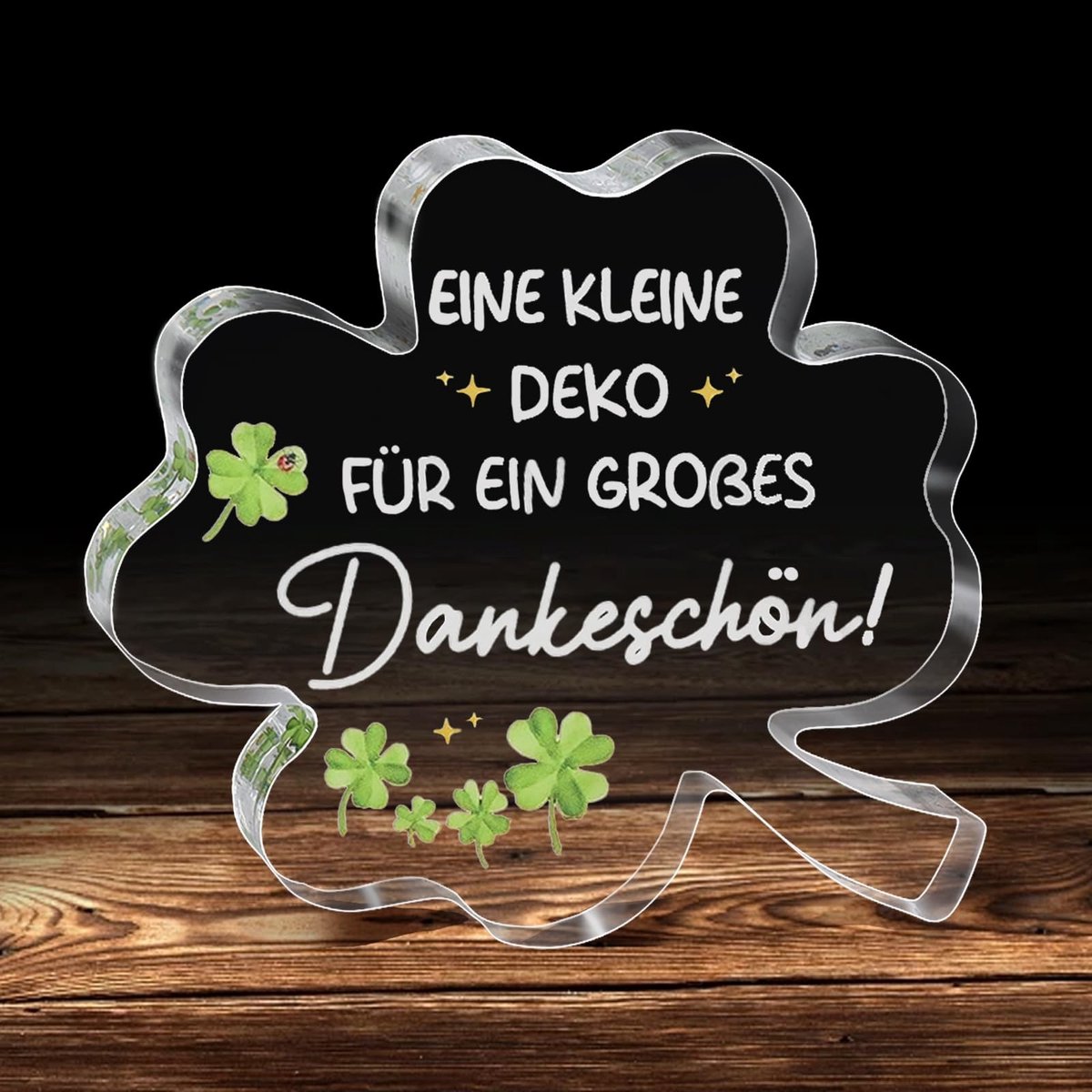 Dailygoods- Geluksklaver Klein - Bedankje - Geluksbrenger - Decoratie - Afscheidscadeau - Voor Collega's/Vrienden - Gelukssymbool