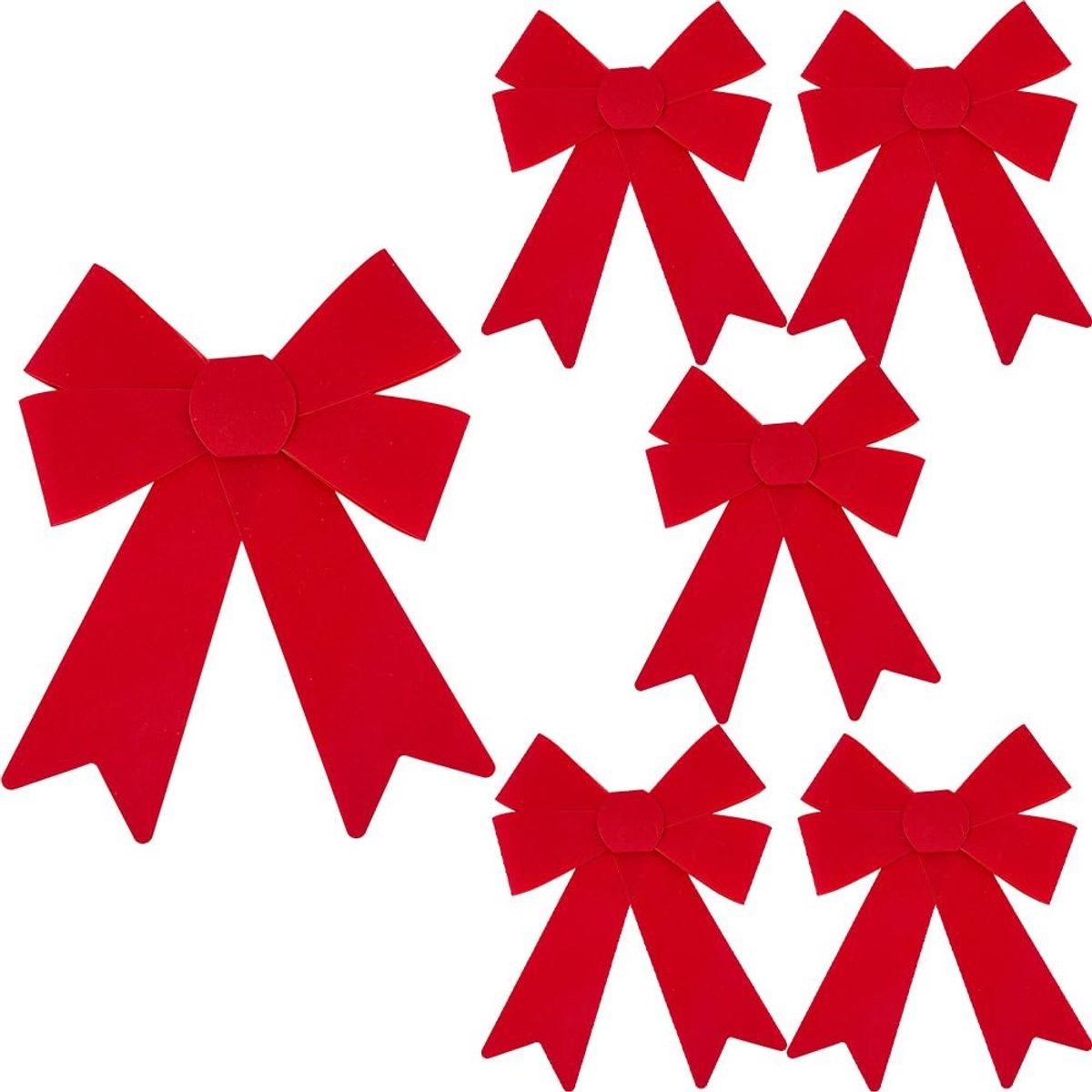 Dailygoods- Kerststrikken 6 Stuks - Grote PVC Strikken - Decoratie Voor Binnen/Buiten - 315 x 240 x 21,5 mm - Veelzijdige Toepassingen - Feestelijke Sfeer - Kerstdecoratie