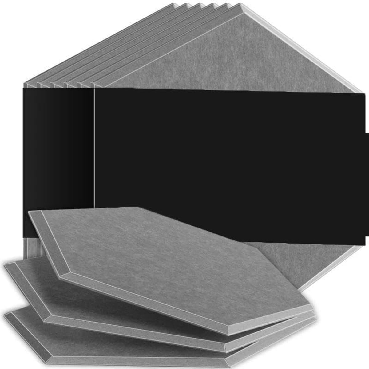 Akoestisch paneel - Isolatie absorptie - Geluiddemping kamer - Super dichte polyester - 6 stuks - Agaat grijs