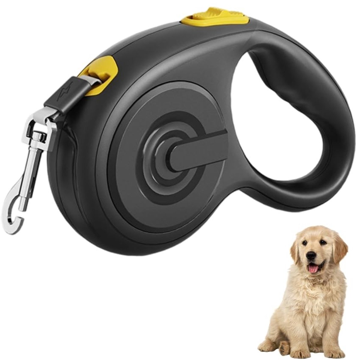 Dailygoods- Hondenriem 3 meter - Uitschuifbaar - 360° Draaibaar - Antiklit - Semi-automatisch Vergrendelingssysteem - Geschikt voor Honden tot 15 kg - Uitlaatlijn