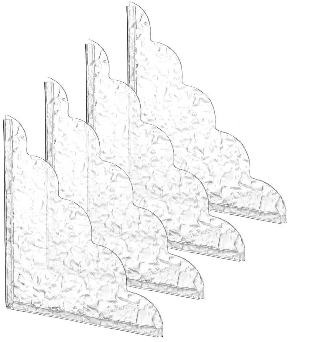 Dailygoods- Spatbescherming 4 Stuks - Douchehoek Waterbescherming - Transparant Acryl - 195 x 220 mm - Waterdicht - Duurzaam Materiaal