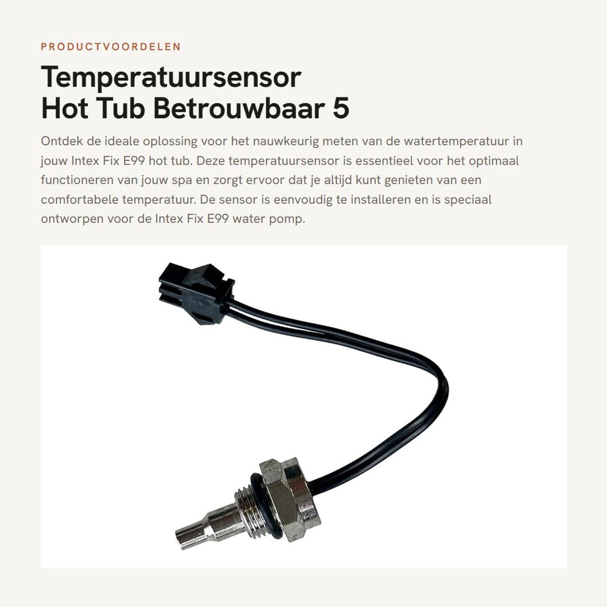 Dailygoods- Temperatuursensor voor Intex Hot Tub Spa - Temperatuursensor Wifi - Thermostaat - Deelnummer 1321 - 112 mm - Schokbestendig - Thermostaatsensor
