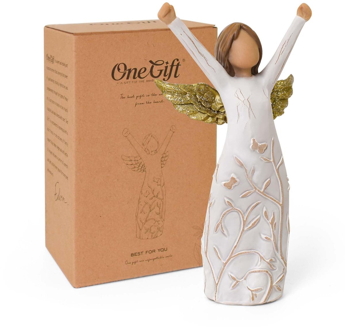 Dailygoods- Engelbeeldje Moed - Beeldjes voor binnen - Beelden decoratie - Beeldjes liefde - Genezende geschenken - Ondersteuning en kracht - Beeldje