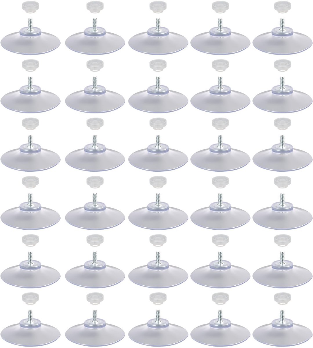Dailygoods- Zuignappen 30 stuks - Herbruikbare Zuignappen met Schroefdraad - Diameter 5 cm - Transparante Zuignappen - Voor Ramen/Baden - Geschikt voor Binnen/Buiten - Zuignap